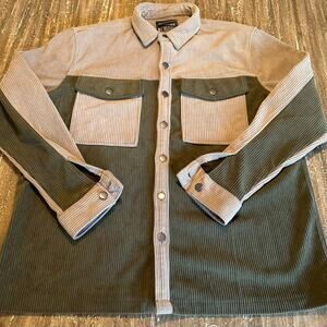 Men's Outlander by Craft + Flow Corduroy Jacket Green/Beige, Large